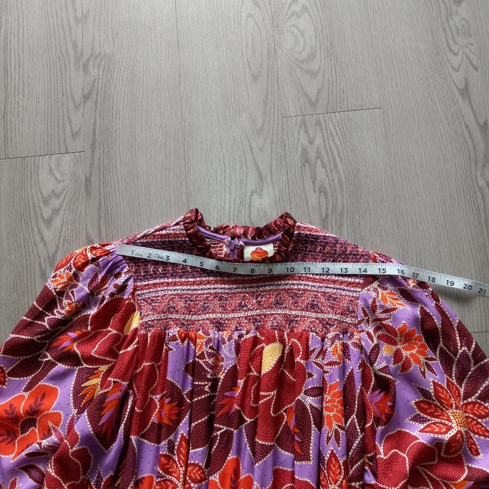Farm Rio Sweet Floral Long Sleeve Mini Dress L - Picture 10 of 16